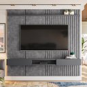 Ver imagem 7 de Painel Ripado 225cm Para TV 75 Polegadas Bless 2.3 Lukaliam Cimento Queimado