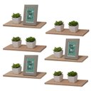 Ver imagem 2 de Kit 6 Prateleiras 50 X 10cm Carvalho Suporte Invisível
