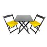 Conjunto Jogo de Mesa 70x70 Com 2 Cadeiras Dobráveis Estofadas - DG Móveis:Amarela - 1