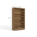 Ver imagem 2 de Estante de Escritório 1012A 2 Portas c/ Chave Itapuã - Kappesberg