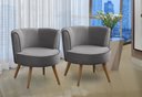 Ver imagem 1 de Kit 2 Poltronas Para Sala Decorativa Isadora Suede Cinza Madelina Decor
