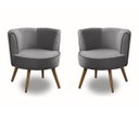 Ver imagem 2 de Kit 2 Poltronas Para Sala Decorativa Isadora Suede Cinza Madelina Decor