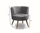 Ver imagem 4 de Kit 2 Poltronas Para Sala Decorativa Isadora Suede Cinza Madelina Decor
