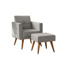 Ver imagem 1 de Kit Poltrona Decorativa com Puff Pequim Veludo Matrix Cor:veludo Capuccino