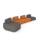 Ver imagem 2 de Sofá 4 Lugares Orgânico com Chaise e 3 Módulos Berlim bouclê Gf K01 - D'Rossi Grafite-caramelo