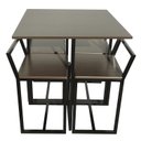 Ver imagem 1 de Mesa Prime 4 Cadeiras Quadrada BF Decor Prime Compacta Preto/Tabaco Linheiro
