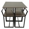Mesa Prime 4 Cadeiras Quadrada BF Decor Prime Compacta Preto/Tabaco Linheiro - 1
