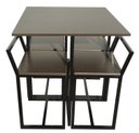 Ver imagem 1 de Mesa Prime 4 Cadeiras Quadrada BF Decor Prime Compacta Preto/Tabaco Linheiro