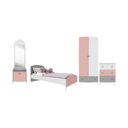 Ver imagem 4 de Quarto Infantil Completo para Colchão 78x188cm Doçura Multimóveis Mp4376 Branco/cinza/rosa