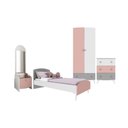 Ver imagem 2 de Quarto Infantil Completo para Colchão 78x188cm Doçura Multimóveis Mp4376 Branco/cinza/rosa