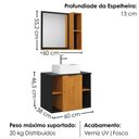 Ver imagem 3 de Gabinete Banheiro Espelheira e Cuba Branca 60 cm Titan Naturalle Preto Bechara