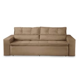 Sofá Retrátil e Reclinável 3 lugares com Molas 1,80m Vegas Suede Cappuccino Adonai Estofados - 4