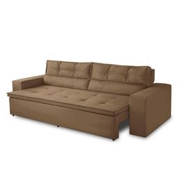 Sofá Retrátil e Reclinável 3 lugares com Molas 1,80m Vegas Suede Cappuccino Adonai Estofados - 6