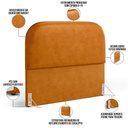 Ver imagem 3 de Cabeceira Cama Box King 195cm Orgânica Lanna W01 Couríssimo Whisky - Lyam Decor