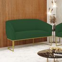 Ver imagem 5 de Sofá Namoradeira 2 Lugares Base Industrial Dourado Stella Veludo D03 - D'Rossi Cor Verde