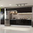 Ver imagem 1 de Armário de Cozinha Completa 400cm Branco/Preto Lux da Thauane Madesa