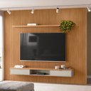 Ver imagem 1 de Painel para Tv até 75 Polegadas Sydnei 2 Portas 300 Cm Ripado Nature/off White - Pnr Móveis