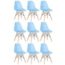 Ver imagem 1 de Kit - 9 X Cadeiras Charles Eames Eiffel Dsw - Base de Madeira Clara - Azul Claro Multicolorido
