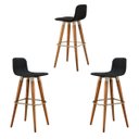 Ver imagem 3 de Kit 3 Banquetas Altas Línea em Linho Premium Aço Champanhe - Preto