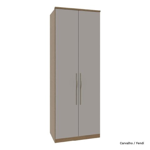 Guarda Roupa Modulado 02 Portas 245cm Setiba - Carvalho/Fendi