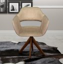 Ver imagem 2 de Poltrona Decorativa Zara Base Giratória - Linho Marrom