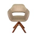 Ver imagem 1 de Poltrona Decorativa Zara Base Giratória - Linho Marrom