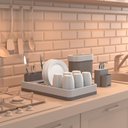 Ver imagem 2 de Escorredor de Louças Flat 42 X 26 X 10 Cm Warm Gray e Light Gray Coza