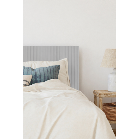 Cabeceira Casal Ripada MDF Modular 90x138cm sem Furos 3M:Cinza