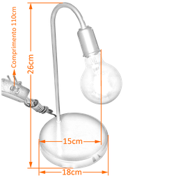 Abajur Branco Conforto Visual Leitura Minimalista Decoração - 2