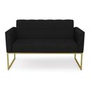 Ver imagem 3 de Sofá Namoradeira 2 Lugares Base Industrial Dourado Elisa Preto/linho Preto A79 D03 - D'Rossi