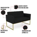 Ver imagem 6 de Sofá Namoradeira 2 Lugares Base Industrial Dourado Elisa Preto/linho Preto A79 D03 - D'Rossi