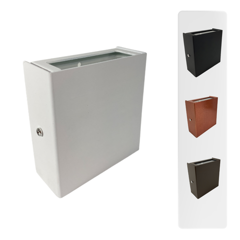 Luminária Arandela Lisa 2 Foco Parede Externa C/ Lampada Led:Branco