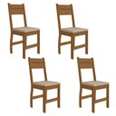 Ver imagem 1 de Kit 4 Cadeiras de Jantar Milano MDF Bege Base Carvalho Pallazio