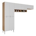 Ver imagem 2 de Armário Cozinha Modulada Compacta 270cm 3 Peças Paris Multimóveis Mp2298 Madeirado/branco