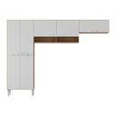 Ver mais imagens de Armário Cozinha Modulada Compacta 270cm 3 Peças Paris Multimóveis Mp2298 Madeirado/branco
