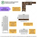 Ver imagem 3 de Armário Cozinha Modulada Compacta 270cm 3 Peças Paris Multimóveis Mp2298 Madeirado/branco