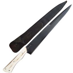 Faca Artesanal Davila Oxidada Fosfatizada para Churrasco Tala Osso de Búfalo 10' - 3