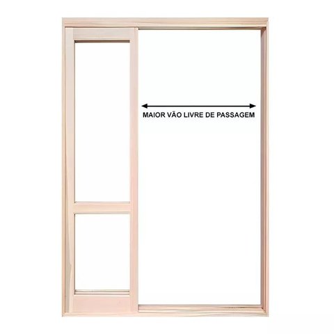 Porta Balcão de Correr Madeira Padrão Cedro Purgato Semi-panorâmico Reto Bat.14 Cm-2.15(a)x1.80(l)