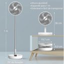 Ver imagem 1 de Ventilador Portátil sem Fio Dobrável Recarregável Mesa Chão Cor:branco;tamanho:u