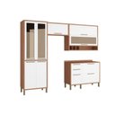 Ver imagem 1 de Cozinha Modulada Ronipa Syrah 4 Peças (2 Armários + 1 Balcão + 1 Paneleiro) C4P05 Sevilha/Branco