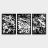 Conjunto 3 Quadros Abstratos Preto e Branco Para Sala Escritório Moldura - 1