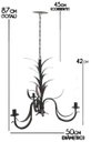 Ver imagem 2 de Lustre Rustico Folhagem para Sala Envelhecido Artesanal 03 Bocais