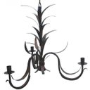 Ver imagem 3 de Lustre Rustico Folhagem para Sala Envelhecido Artesanal 03 Bocais