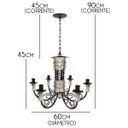 Ver imagem 2 de Lustre Grande de Madeira Artesanal para Iluminação de Sala de Jantar e Estar - Branco & Verniz