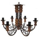 Ver imagem 1 de Lustre Grande de Madeira Artesanal para Iluminação de Sala de Jantar e Estar - Verniz