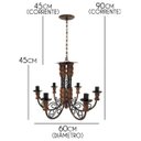 Ver imagem 2 de Lustre Grande de Madeira Artesanal para Iluminação de Sala de Jantar e Estar - Verniz
