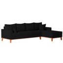Ver imagem 2 de Sofá 4 Lugares Beny com Chaise Direito Corino Preto