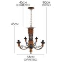 Ver imagem 2 de Luminária Rustica de Madeira e Ferro Artesanal para Sala de Estar Retrô