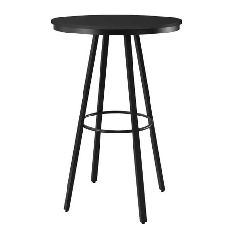 Mesa Bistro Redonda 70 Cm Estrutura Aço Carbono Base Preta Boston Preto