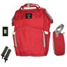 Bolsa/Mochila Maternidade Lequeen Original Com USB e Impermeável - unico - Vermelho escuro - 1